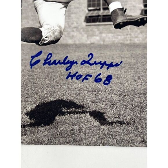 Football Legend Charley Trippi Signed Photo Black White 8X10 HOF Inscription - Picture 2 of 2